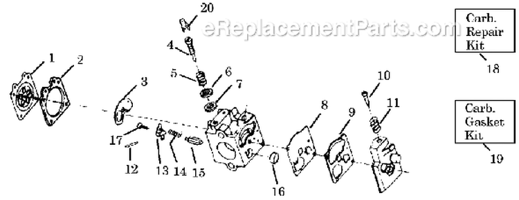 Page A Diagram and Parts List for HP30SBP  Weed Eater Trimmer